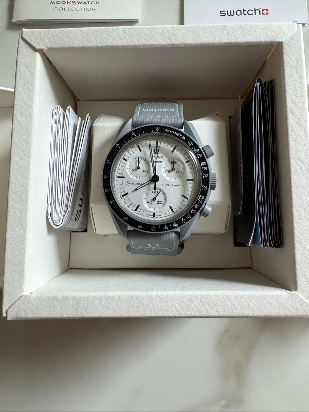 Omega + Swatch MoonSwatch White Chronograph Watch